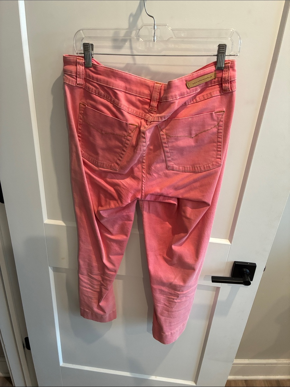 Christopher Blue Pink Cropped Stretch Jeans SIZE 6
